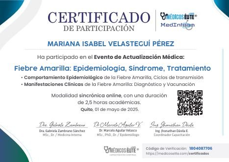 Muestra Del Certificado De Fiebre Amarilla