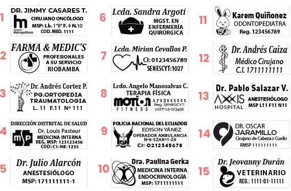 Modelos sellos medicos elite ecuador